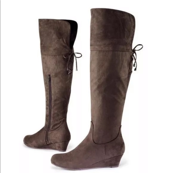 Avon Shoes - AVON Over-the-Knee Faux Suede Boot size 8